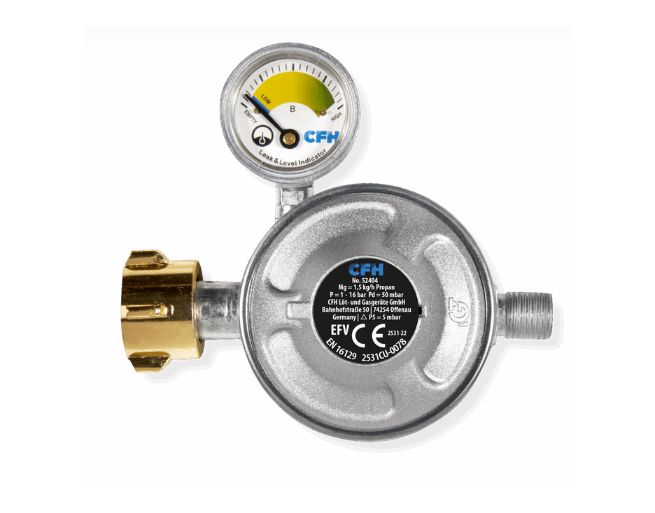 Gas pressure regulator 50 mbar with pressure gauge DRF 404