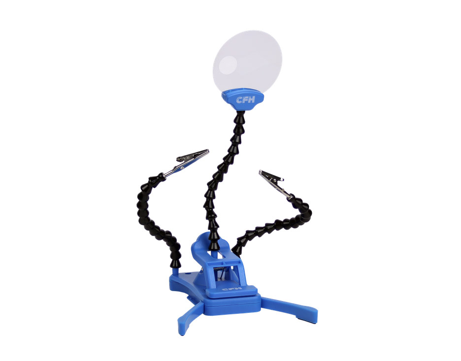 Professional soldering assistant with magnifying glass LA 241