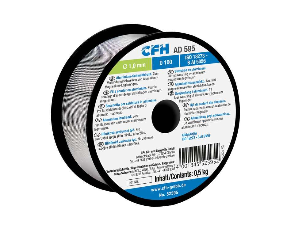 Aluminium welding wire AD 595 (Ø 1.0 mm, 0.5 kg)