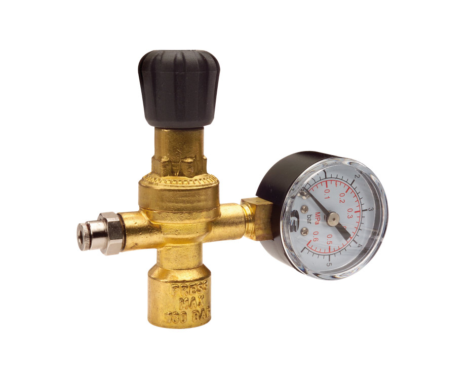 Inert gas pressure regulator with pressure gauge DR 513
