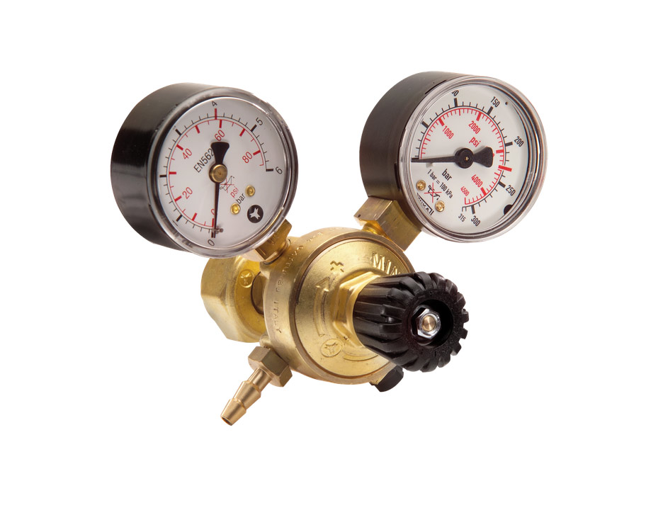 Inert gas pressure regulator with two manometers DR 516