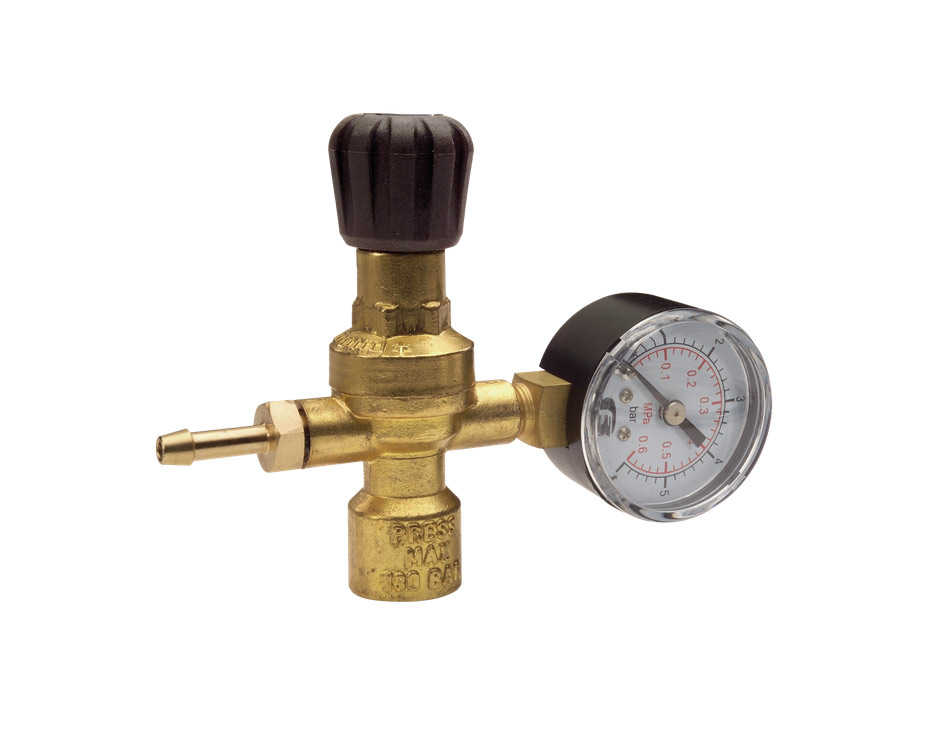 Protective gas pressure regulator with pressure gauge DR 518